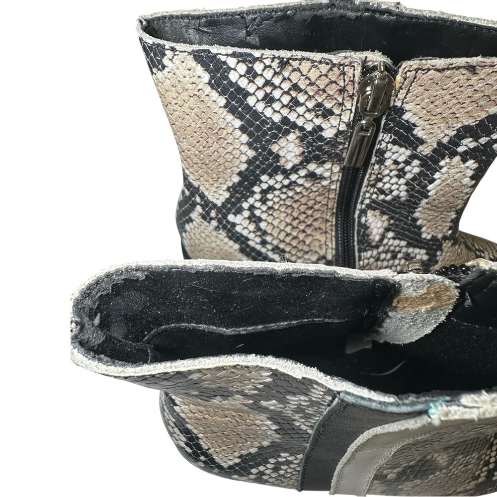 Kaanas Snakeskin Pattern Ankle Boots - Picture 7 of 9